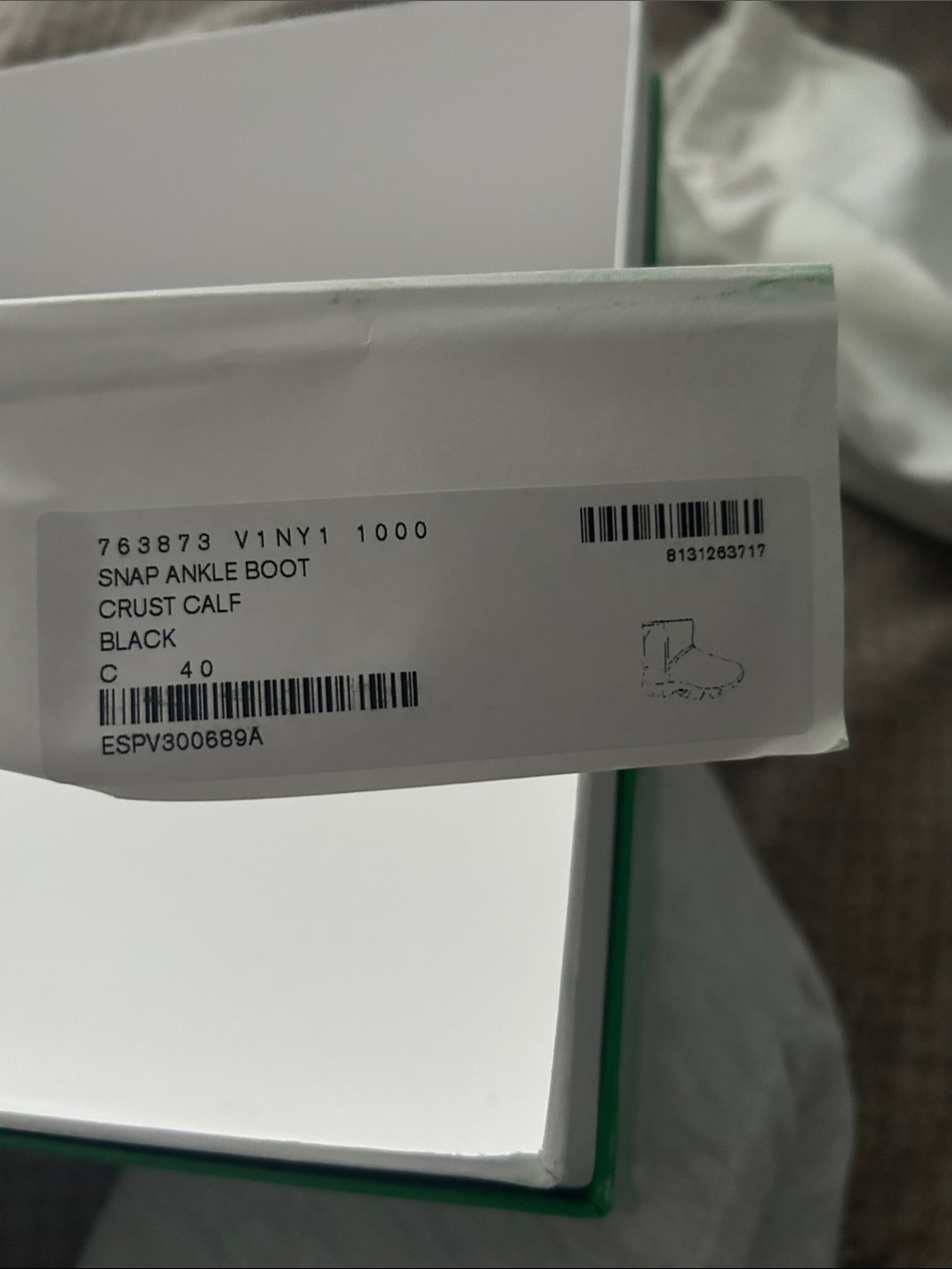 Bottega Veneta Black Suede Logo Ankle Boot on Green Box - Picture 11 of 12